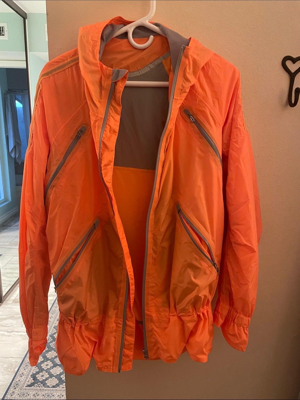 lululemon athletica Women's Bright Orange Windbreaker Jacket